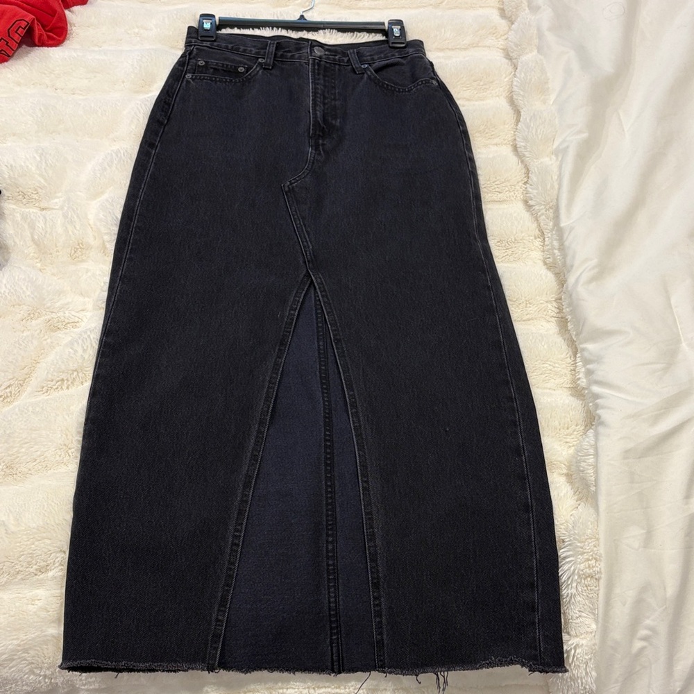 Black Denim Forum Maxi Skirt